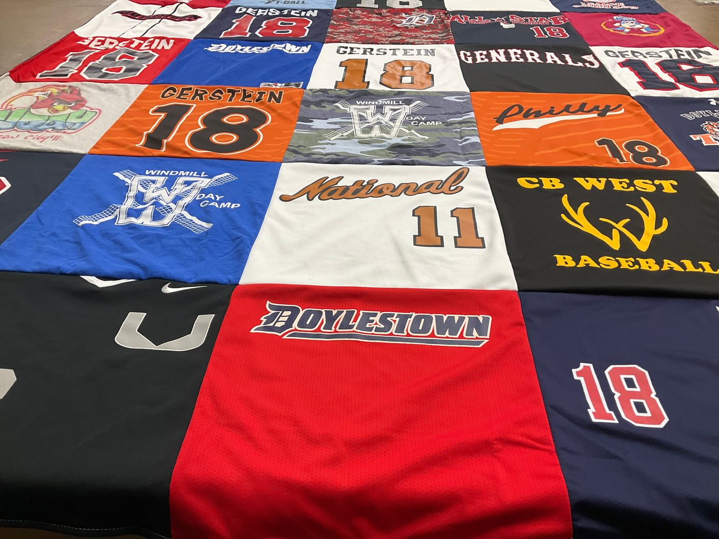 T-shirt quilt featuring central bucks west high school baseball by Laurie from PA