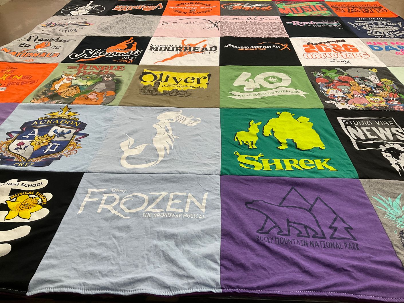 T-shirt quilt from hard school by Paula from MN