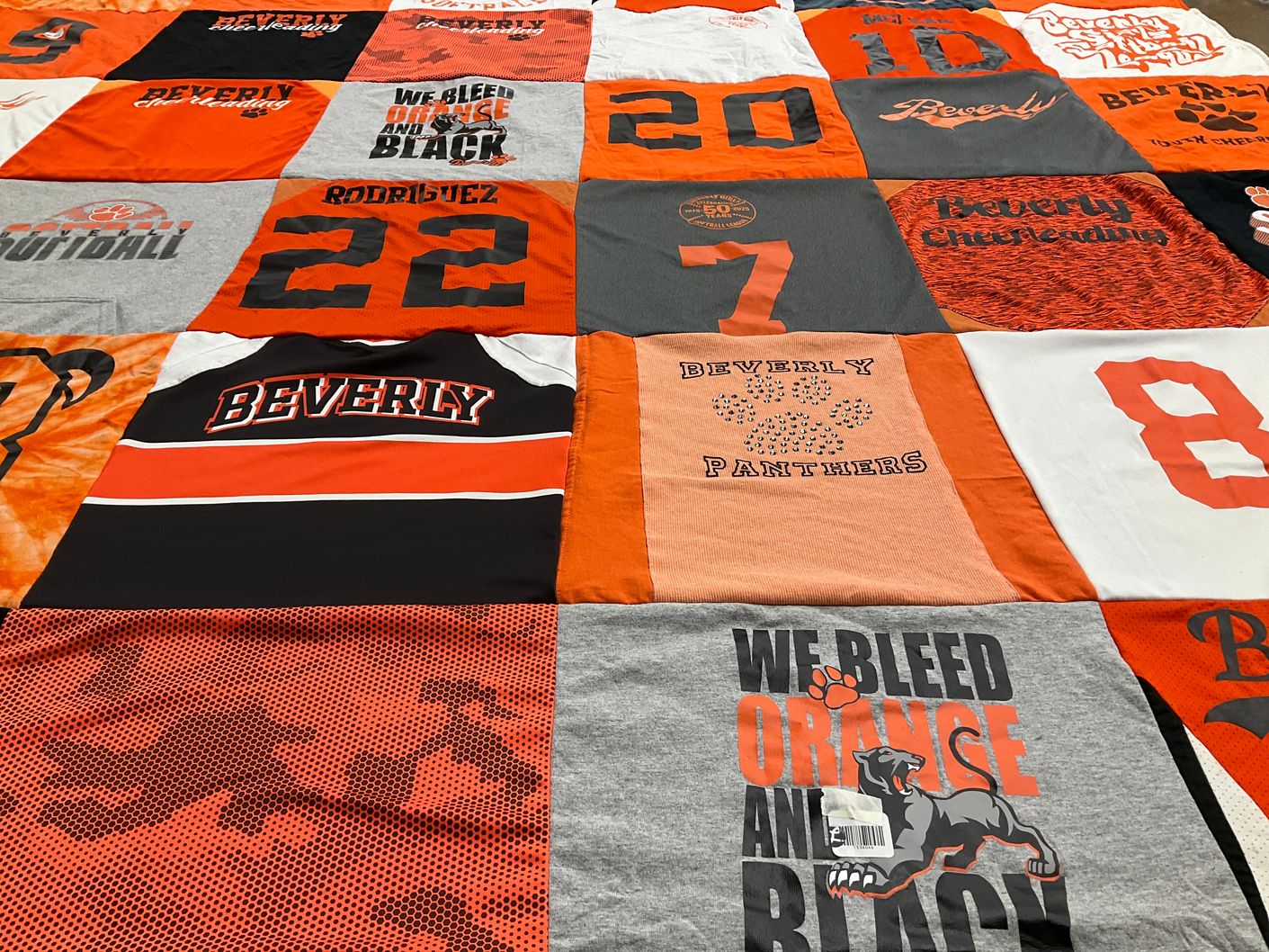 T-shirt quilt featuring beverly panthers by Sierra from MA