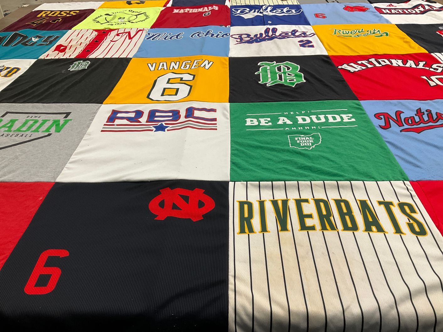 T-shirt quilt with baseball themes by Whitney from OH