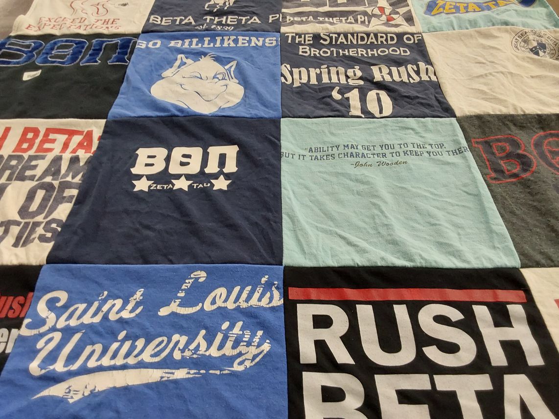 T-shirt quilt from saint louis university by Nicole from MO