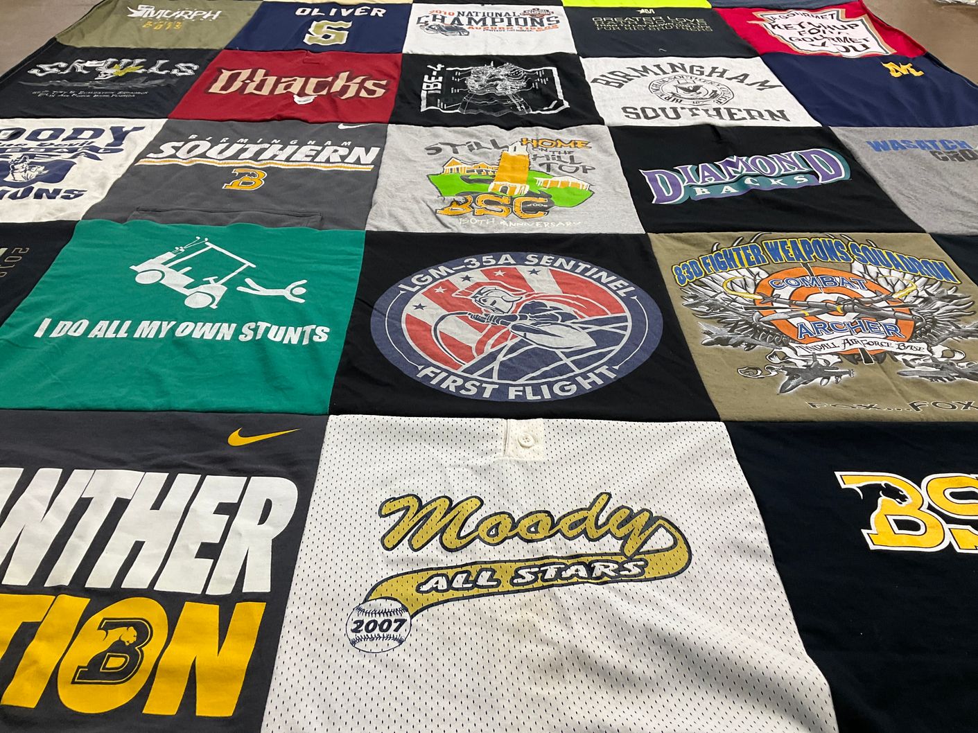 T-shirt quilt featuring dbacks, panther nation by Laura from AL