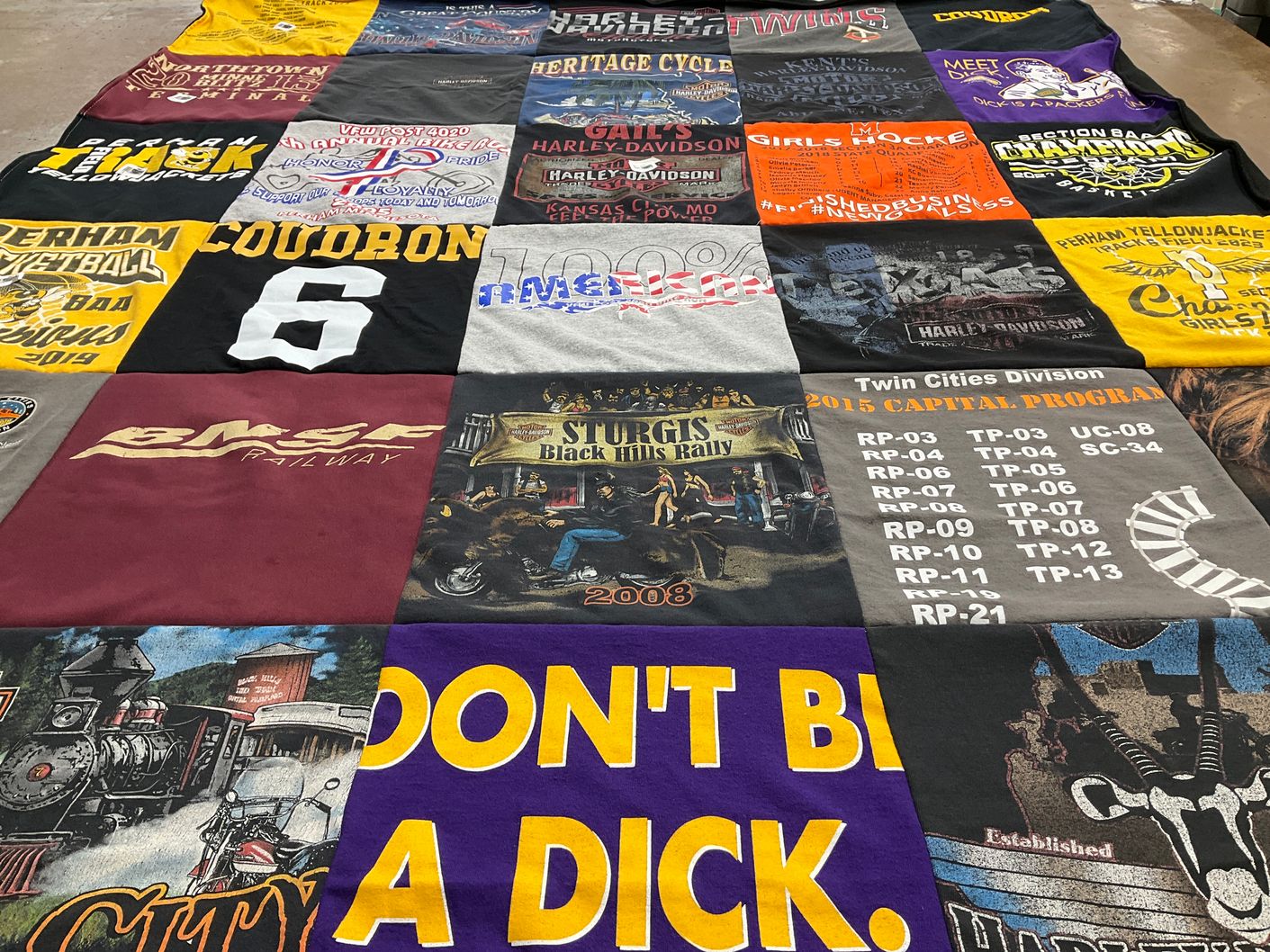 T-shirt quilt from coudron high school by Shawn from MN