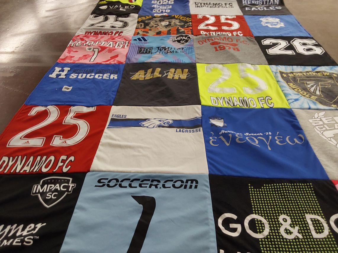 T-shirt quilt featuring dynamo fc by Crystal from IN