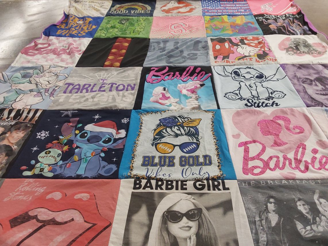 T-shirt quilt featuring tarleton state university texans by Molli from NM