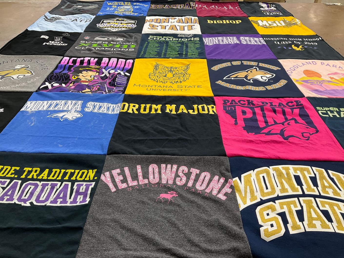 T-shirt quilt from montana state university by Lisa from WA