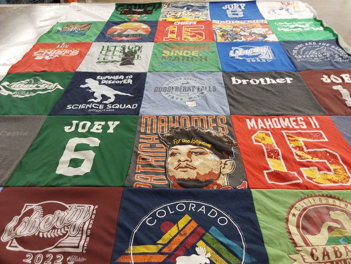 T-shirt quilt featuring kansas city chiefs by Samantha from MO