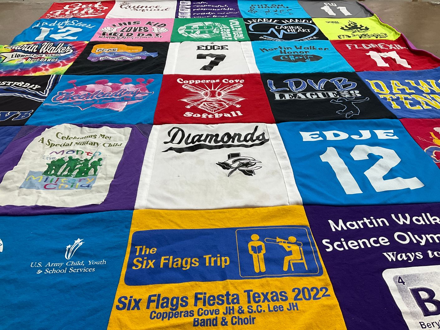 T-shirt quilt featuring copperas cove softbal by Fabiola from TX