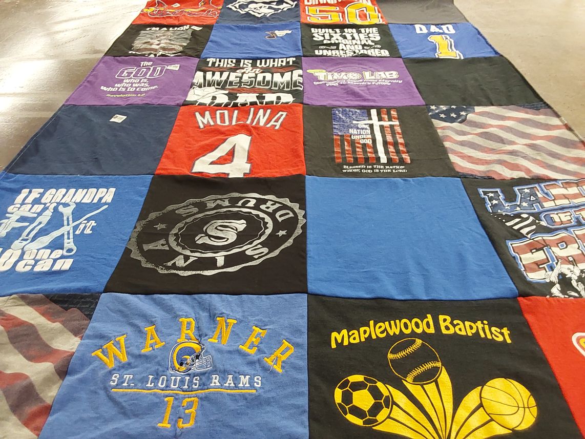 T-shirt quilt featuring st louis rams by Nicole from MO