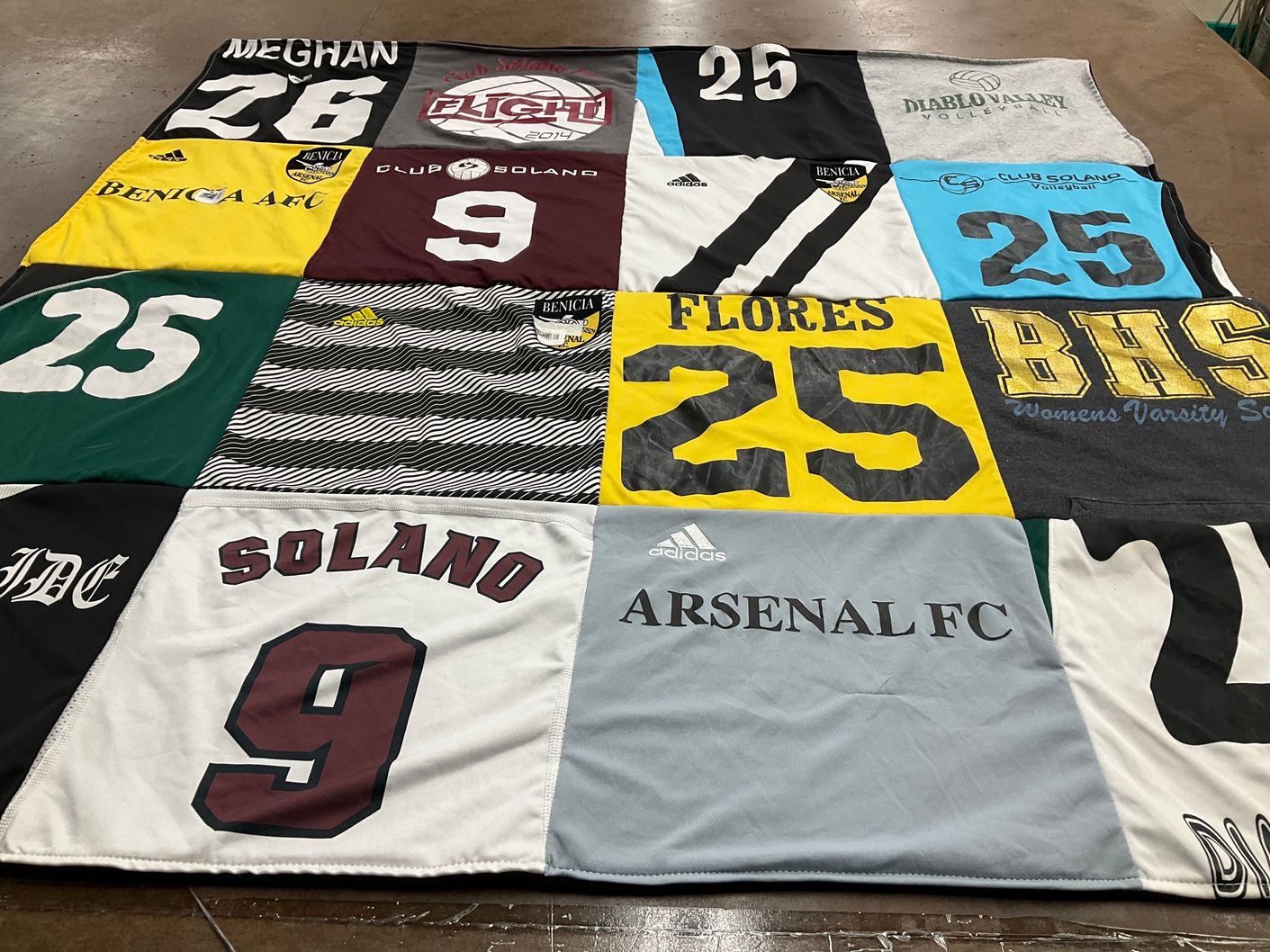 T-shirt quilt featuring benicia a.f.c., club solano by Melinda from CA