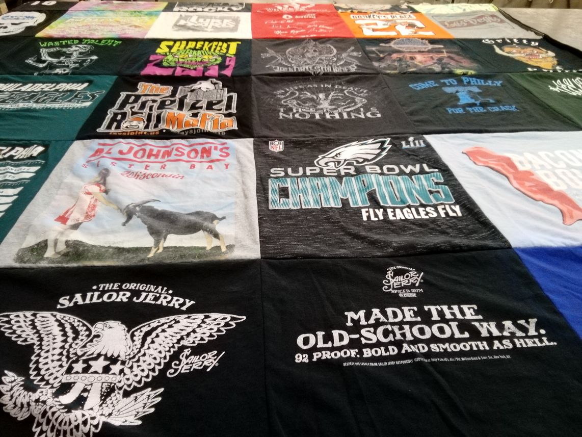 T-shirt quilt featuring philadelphia eagles by David from WI
