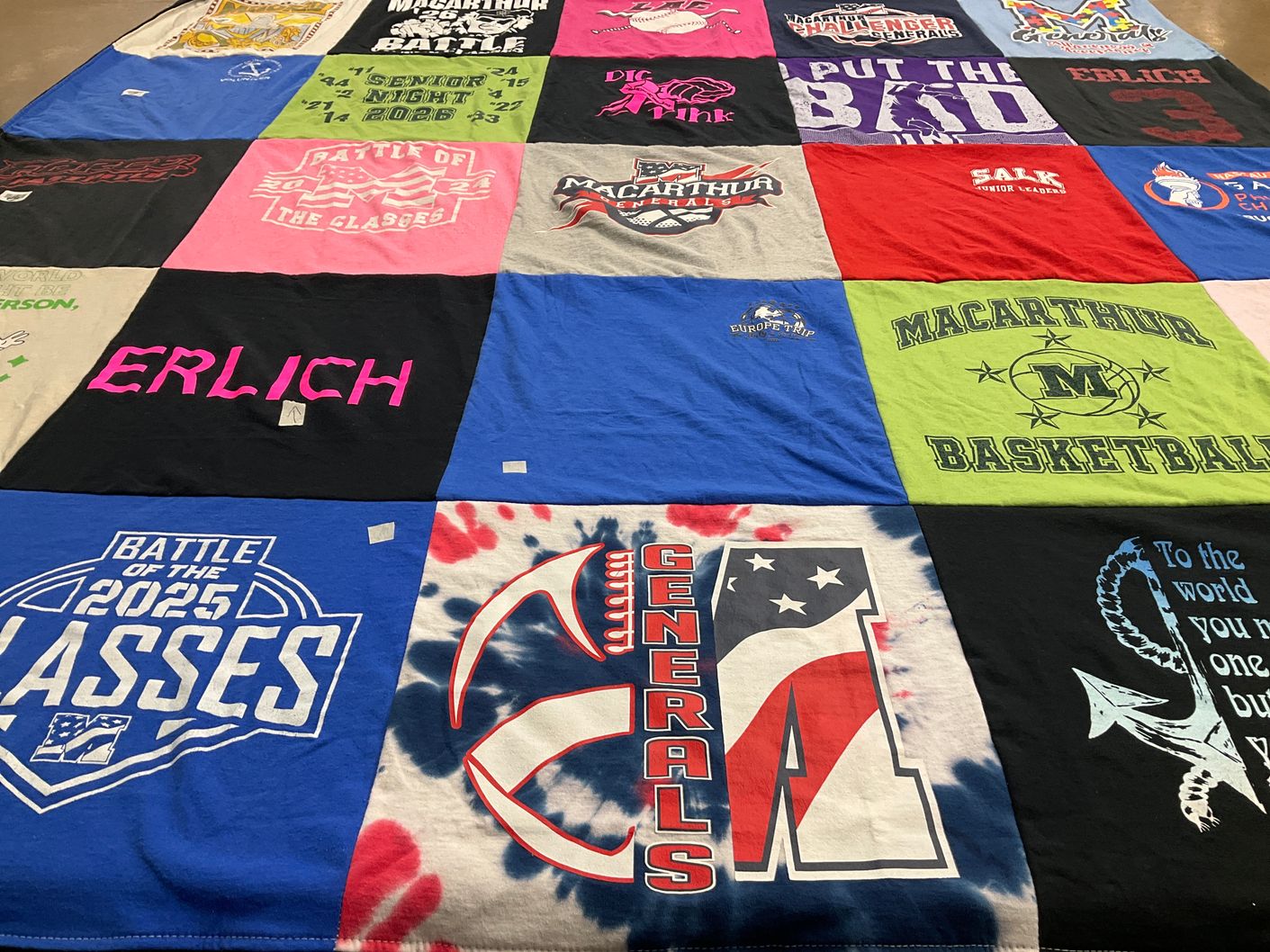 T-shirt quilt featuring macarthur generals by Kim from NY