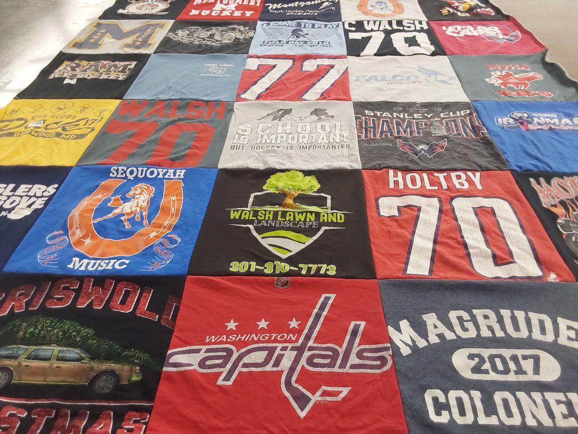 T-shirt quilt featuring washington capitals by Sandra from MD