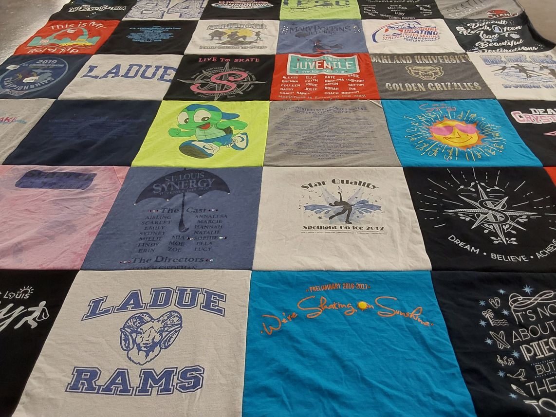 T-shirt quilt featuring ladue rams by Ann from MO