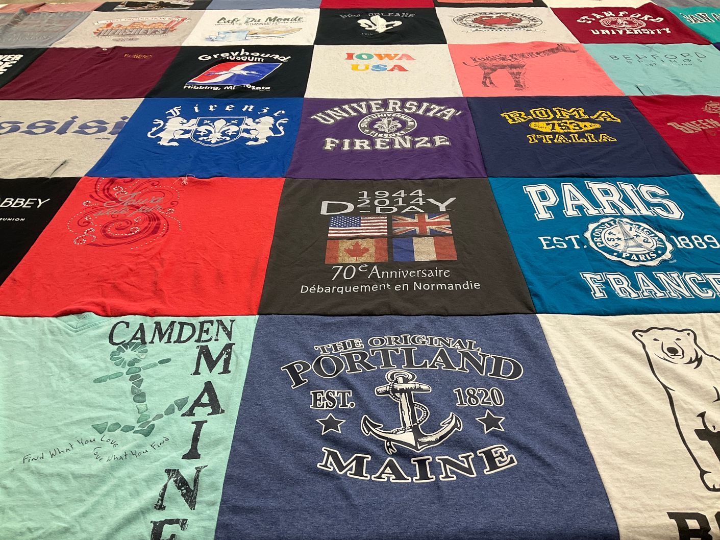 T-shirt quilt from stanford university, universita di firenze by Anita from OH