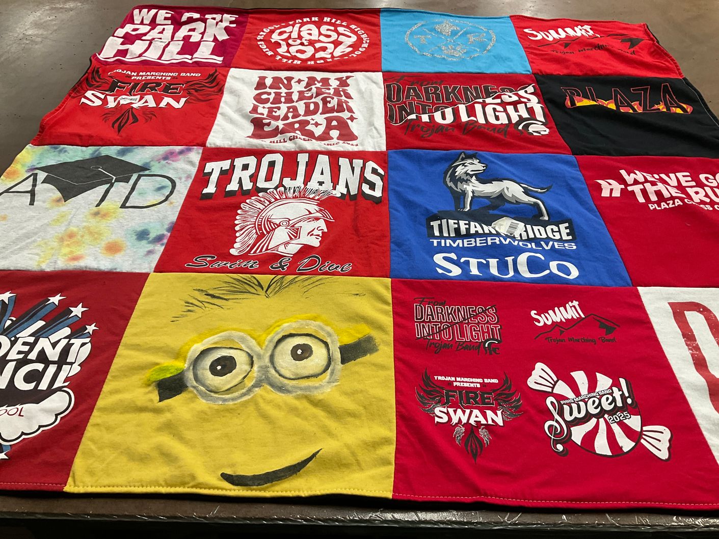 T-shirt quilt featuring tiffany ridge timberwolves by Danielle from MO