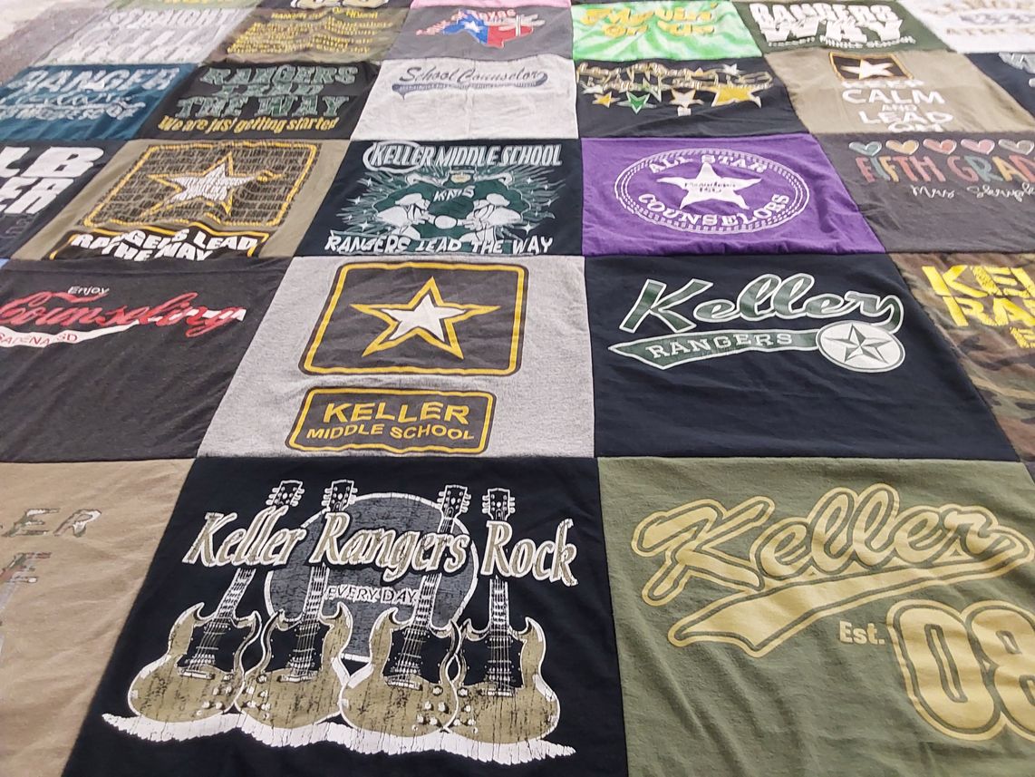 T-shirt quilt featuring keller rangers by Tracy from TX
