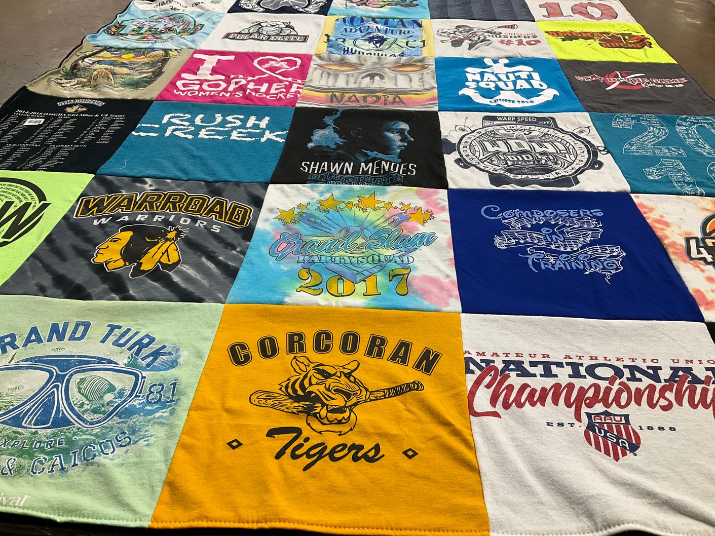 T-shirt quilt from warroad high school, corcoran high school by Rachael from MN