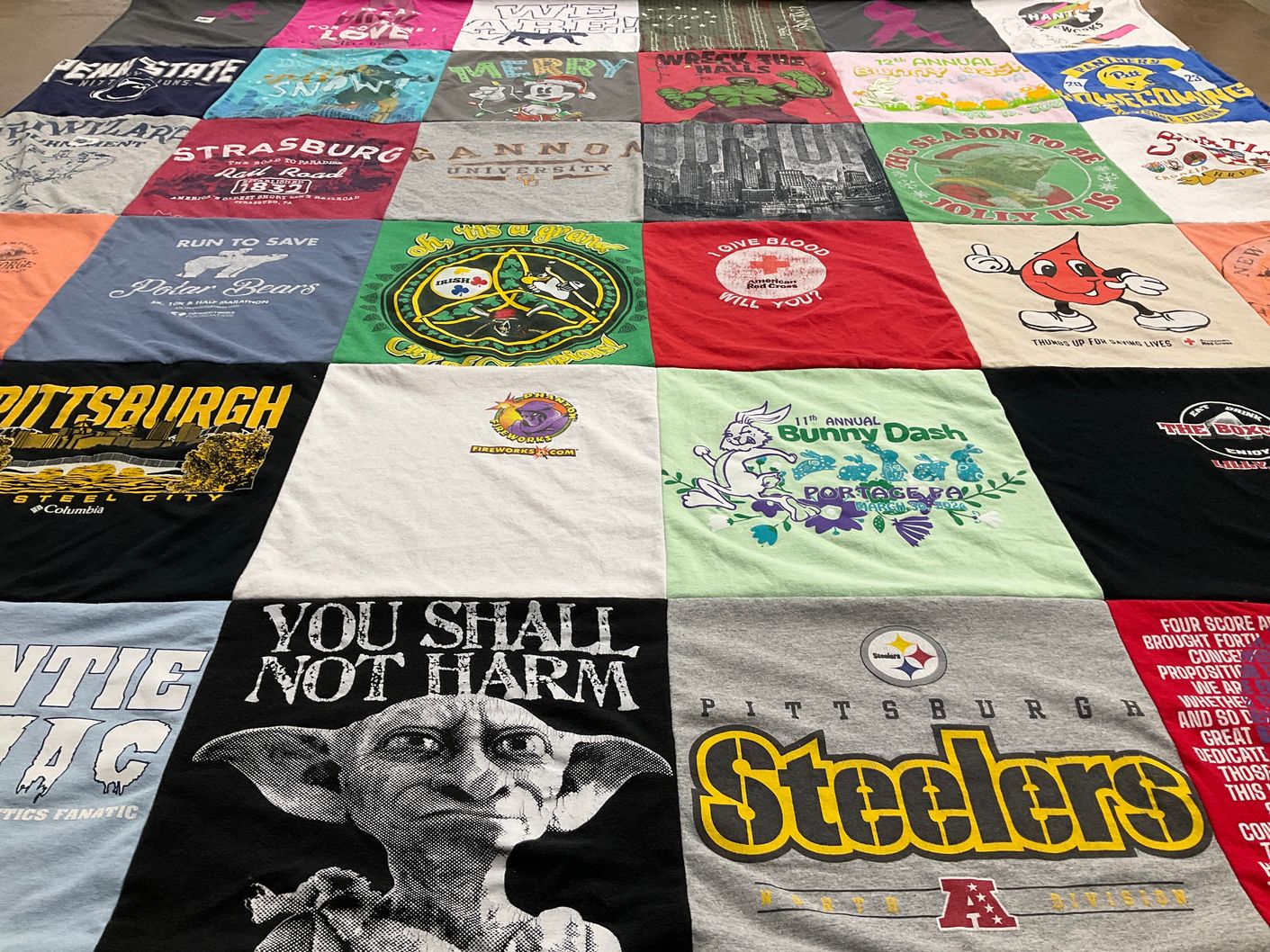 T-shirt quilt featuring pittsburgh steelers by Chris from PA