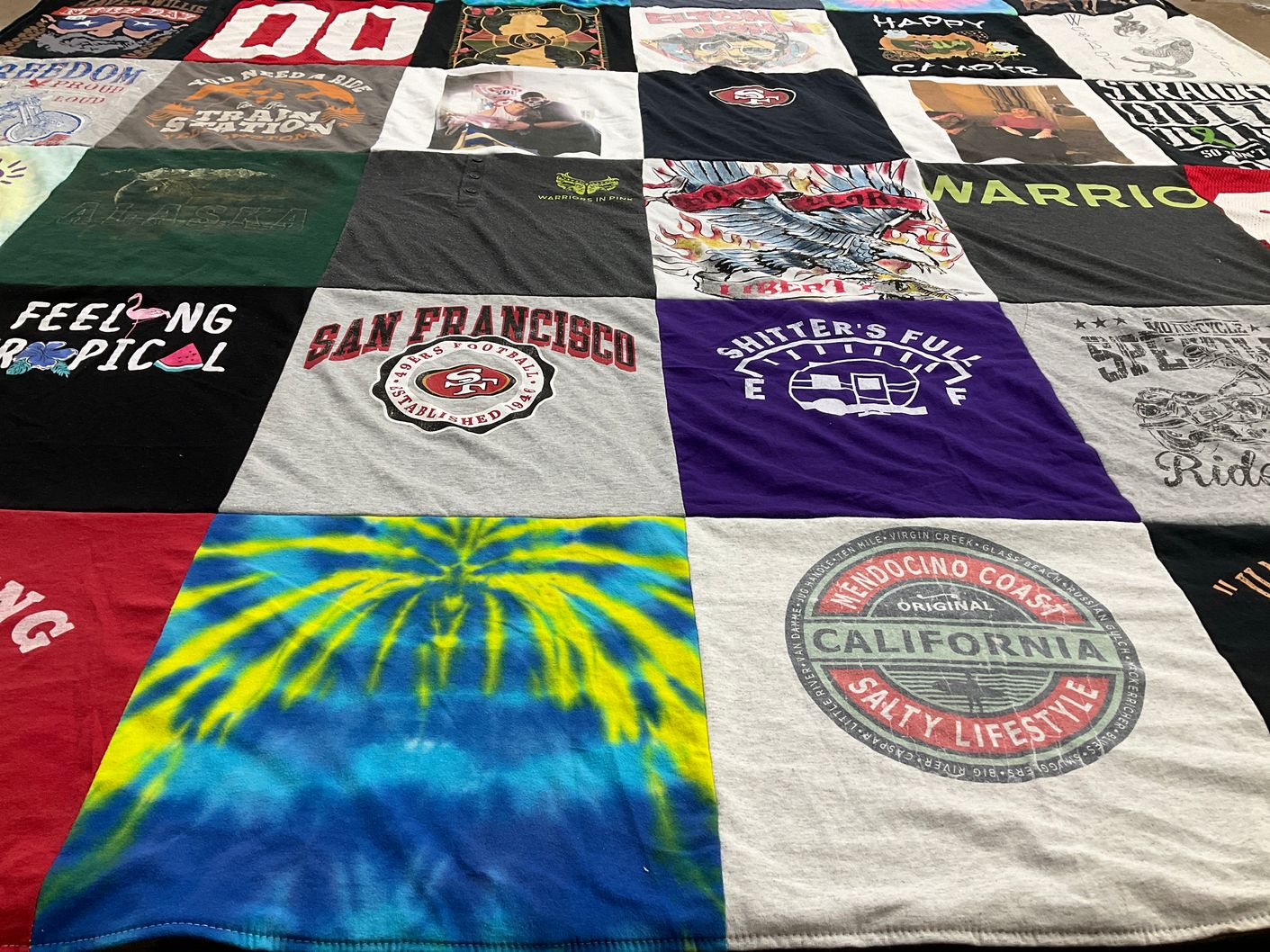T-shirt quilt featuring san francisco 49ers by Mary Jo from CA