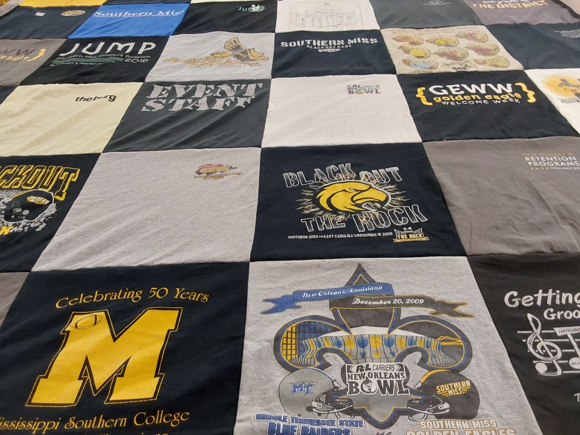 T-shirt quilt featuring southern miss football by Ashley from KY
