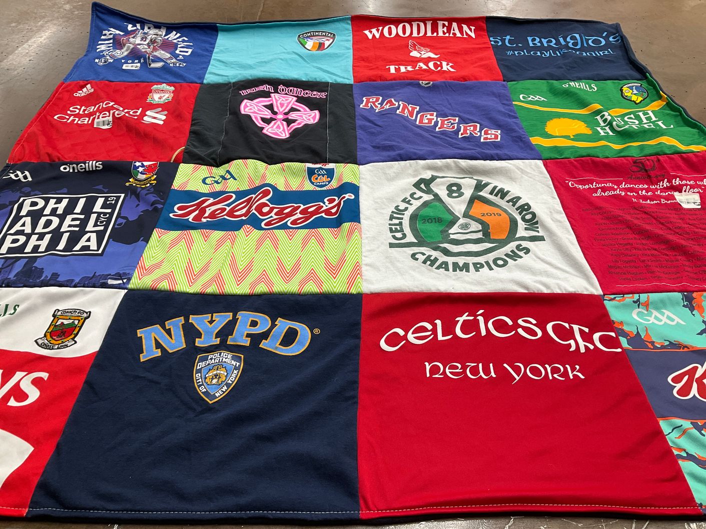 T-shirt quilt featuring rangers football club, celtic fc by Sean from NY