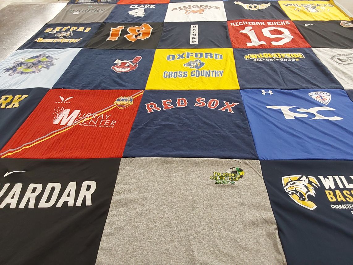 T-shirt quilt featuring red sox by Kristy from MI