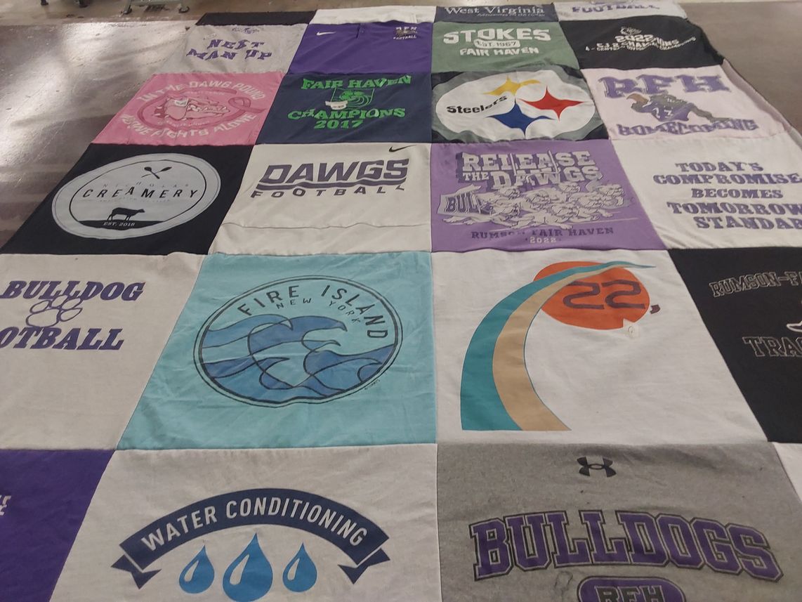 T-shirt quilt featuring dawgs football, bulldogs by Michelle from NJ