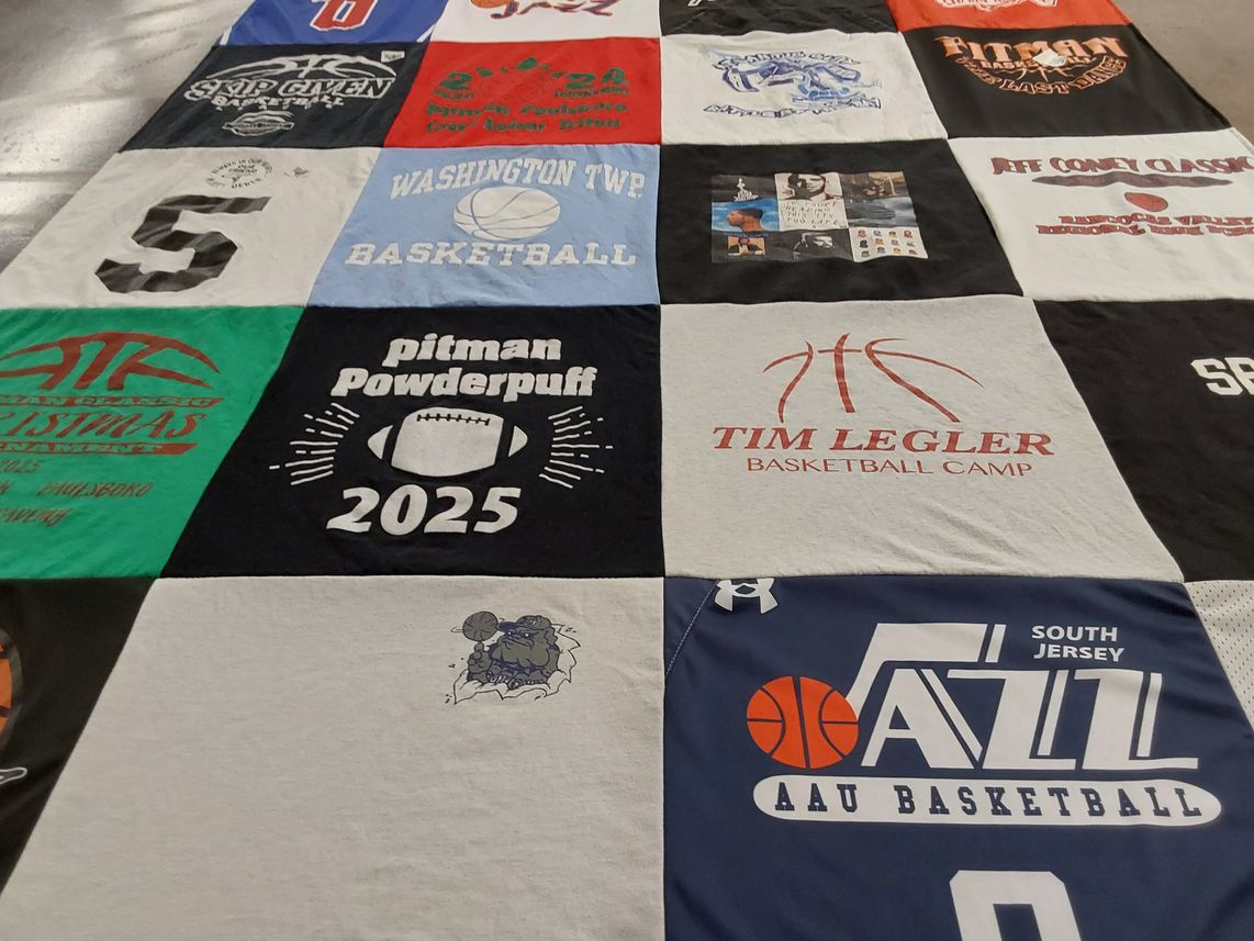 T-shirt quilt featuring pitman powderpuff by Stasie from NJ