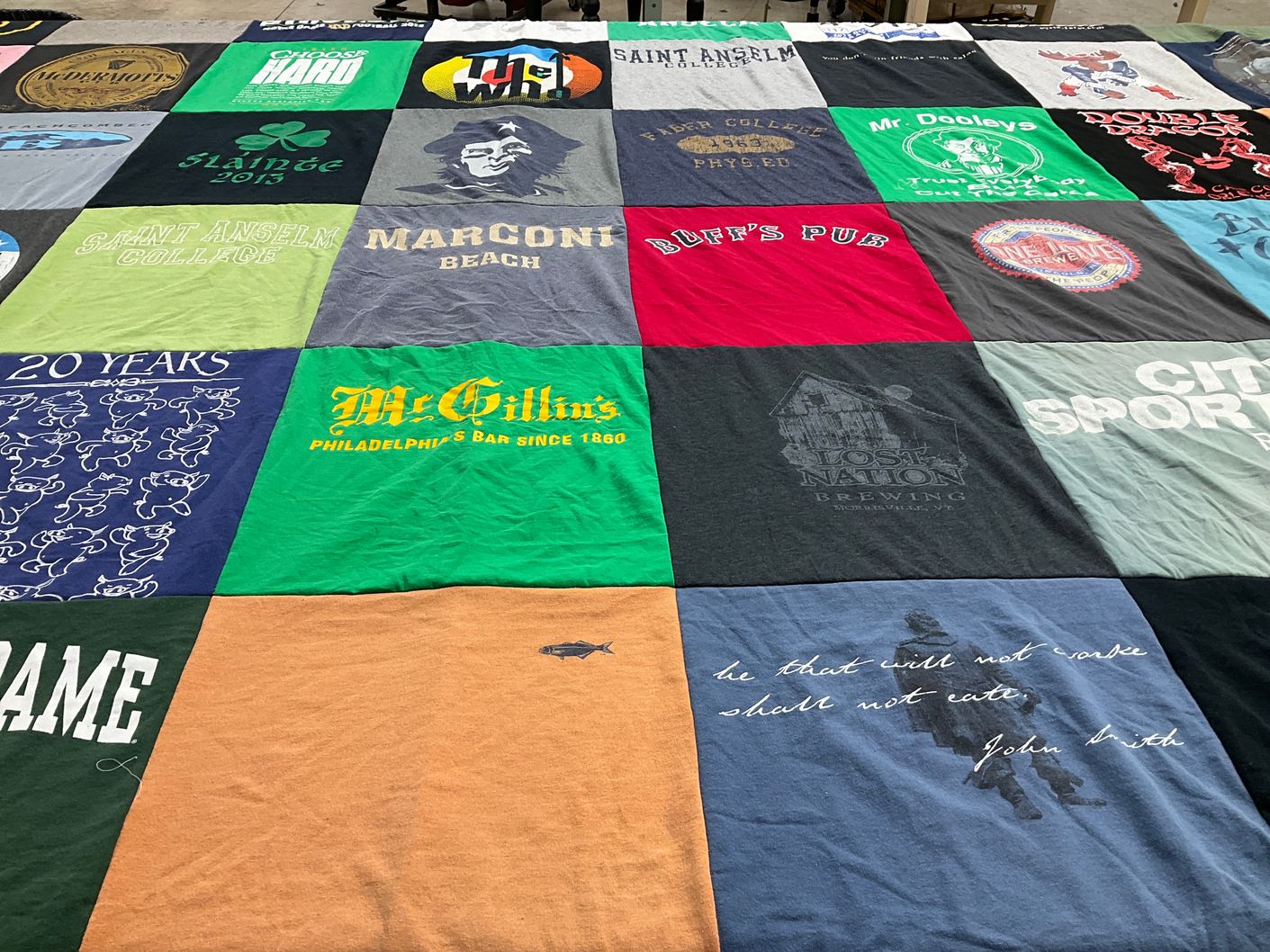 T-shirt quilt from saint anselm college, frber college by Thomas from MA