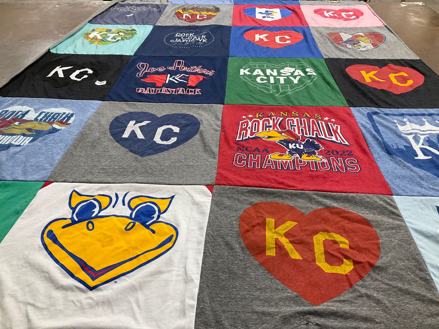 T-shirt quilt from university of kansas by Amy from KS