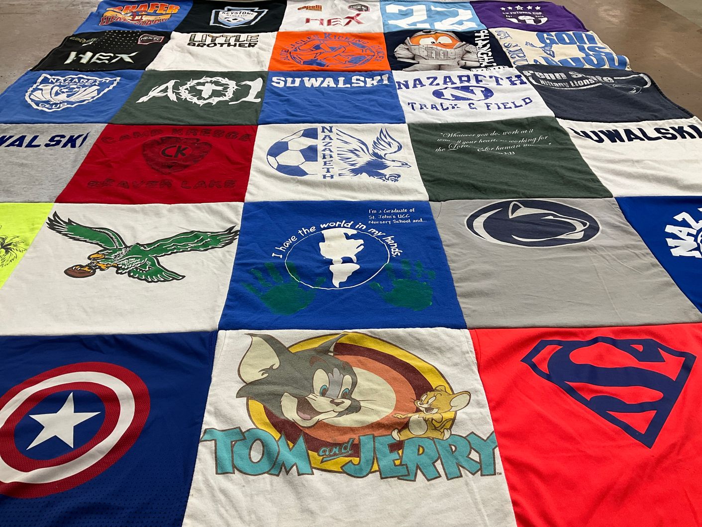 T-shirt quilt from nazareth college by Jennifer from PA
