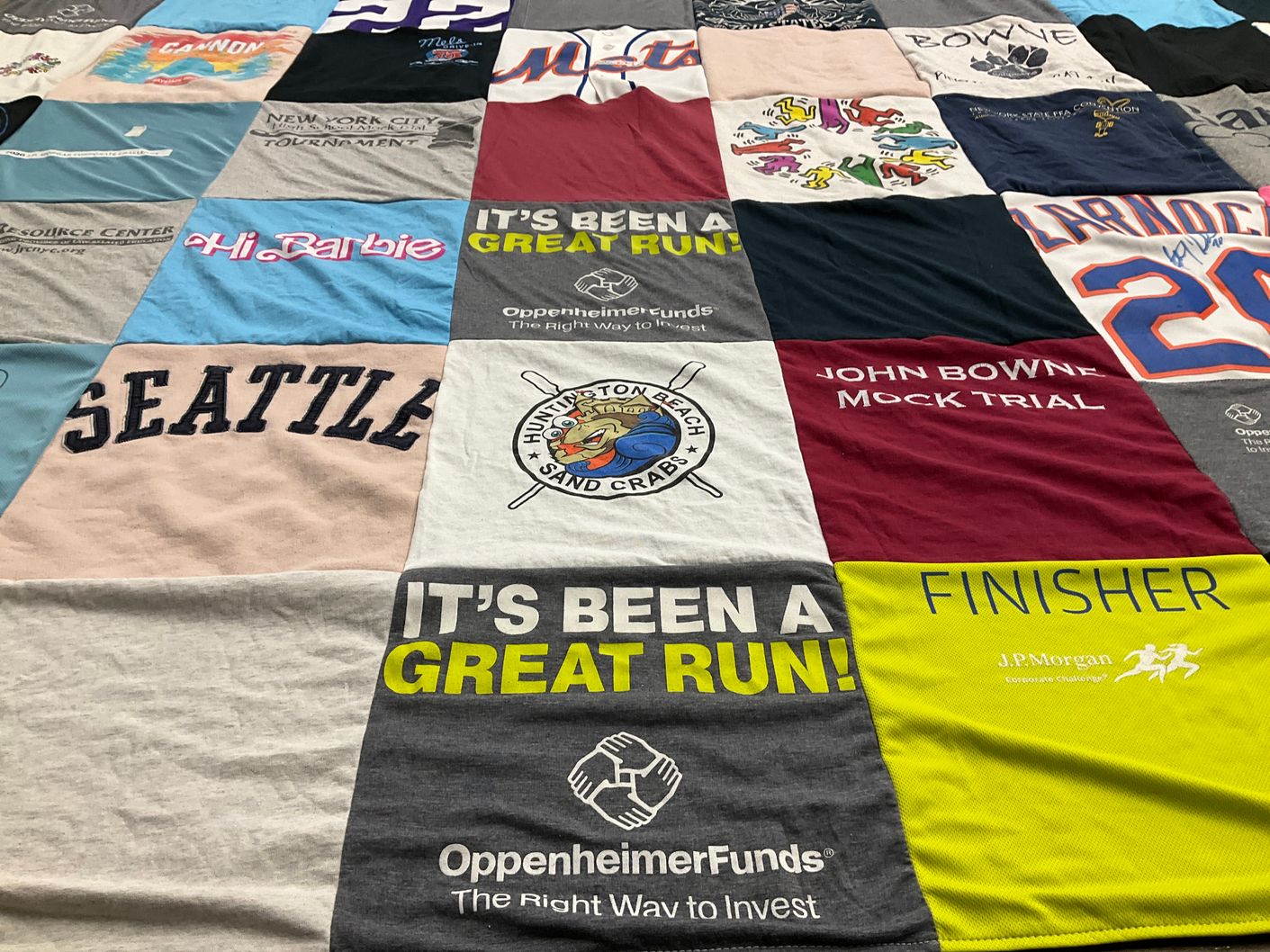 T-shirt quilt from john bowne high school by Klaudia from NY