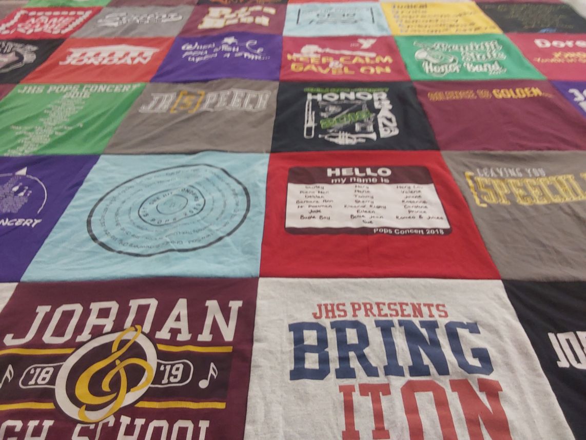 T-shirt quilt from jordan high school by Abigail from MN