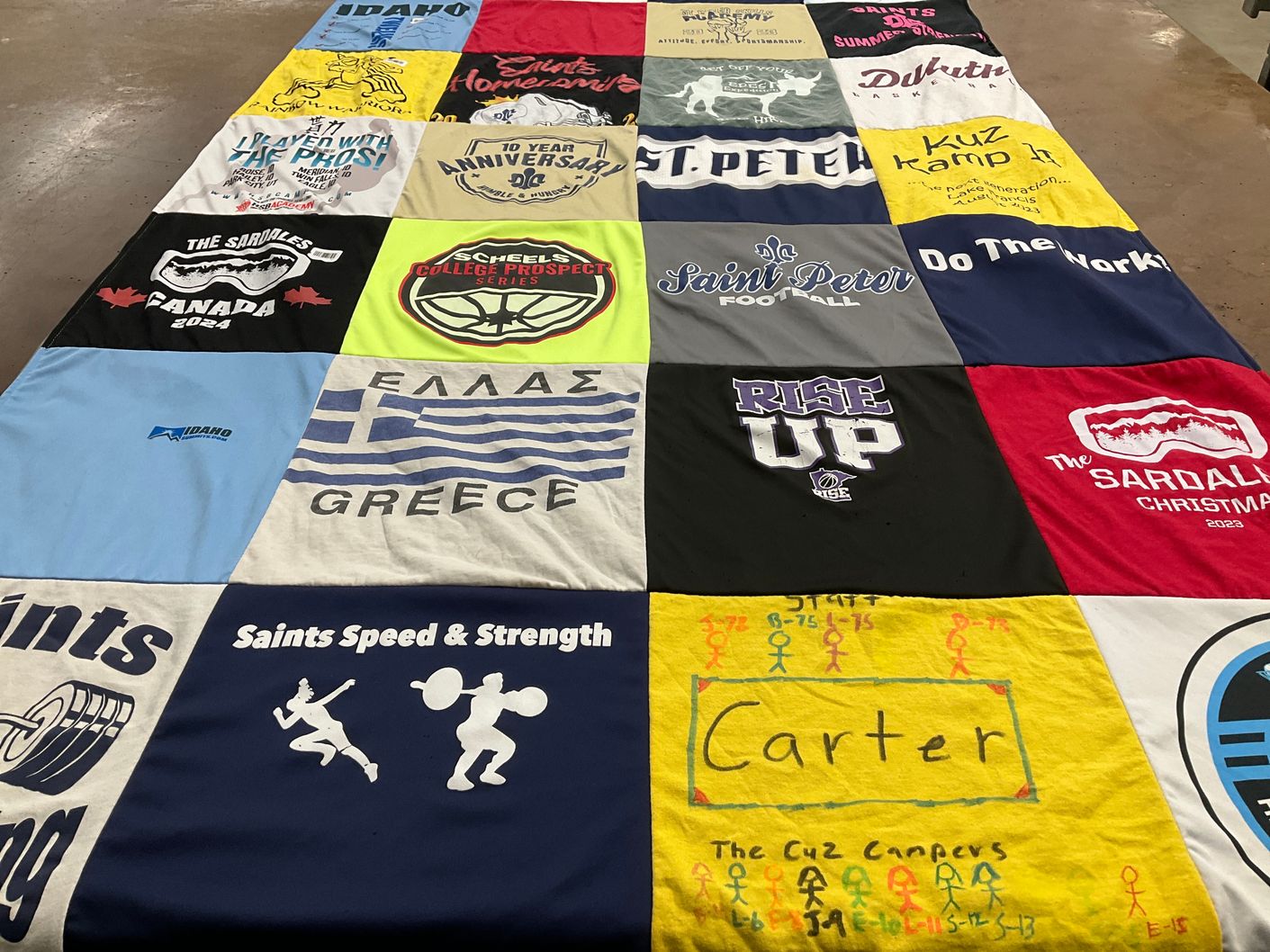 T-shirt quilt from saint peter university by Heather from MN