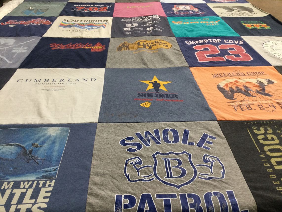 T-shirt quilt from cumberland school of law by Sandra from AL