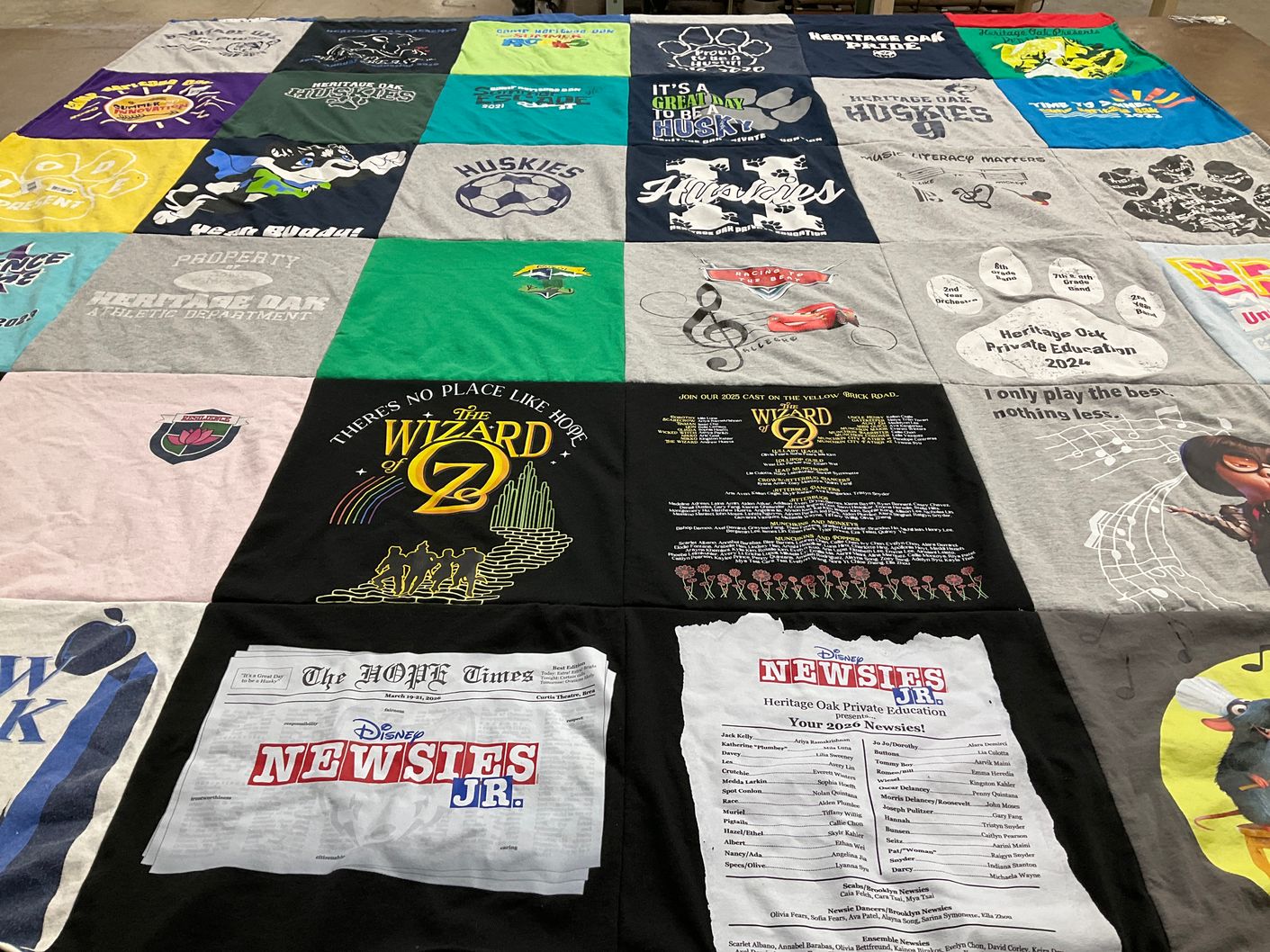 T-shirt quilt featuring huskies by Christina from CA