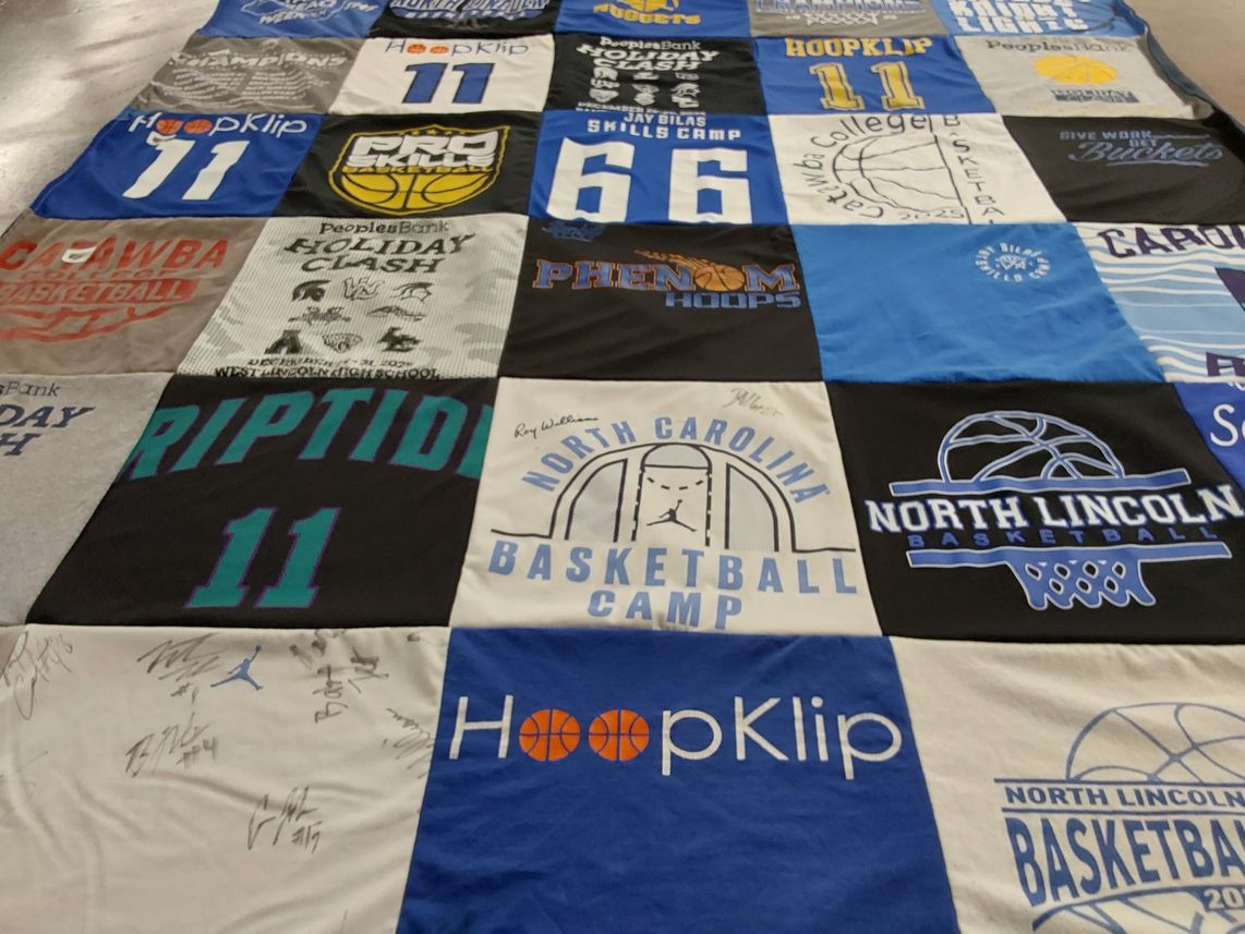 T-shirt quilt from north lincoln high school, north carolina college by Krista from NC