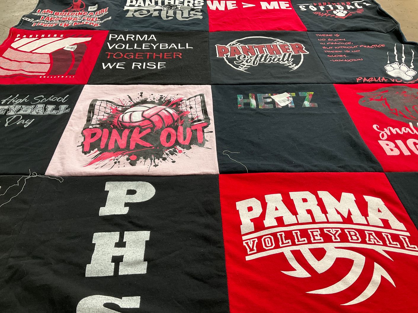 T-shirt quilt featuring parma volleyball by Danielle from ID