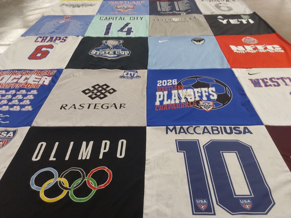 T-shirt quilt featuring westlake chaparrals soccer team by Daniel from TX