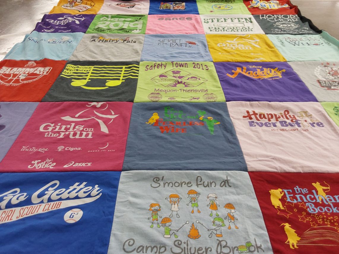 T-shirt quilt from mequon-thiensville school district by Andrea from WI