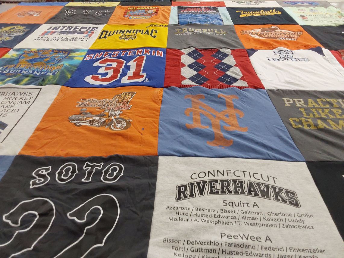 T-shirt quilt featuring connecticut riverhawks by Lisa from CT
