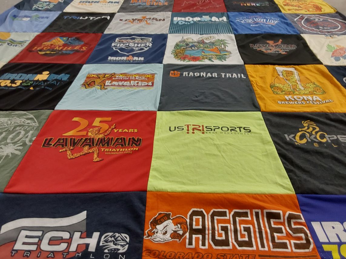 T-shirt quilt from colorado state university by Perry from CO