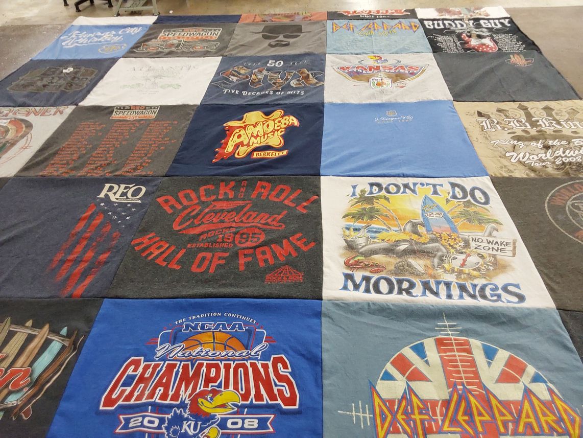T-shirt quilt from university of kansas by Kelly from MO
