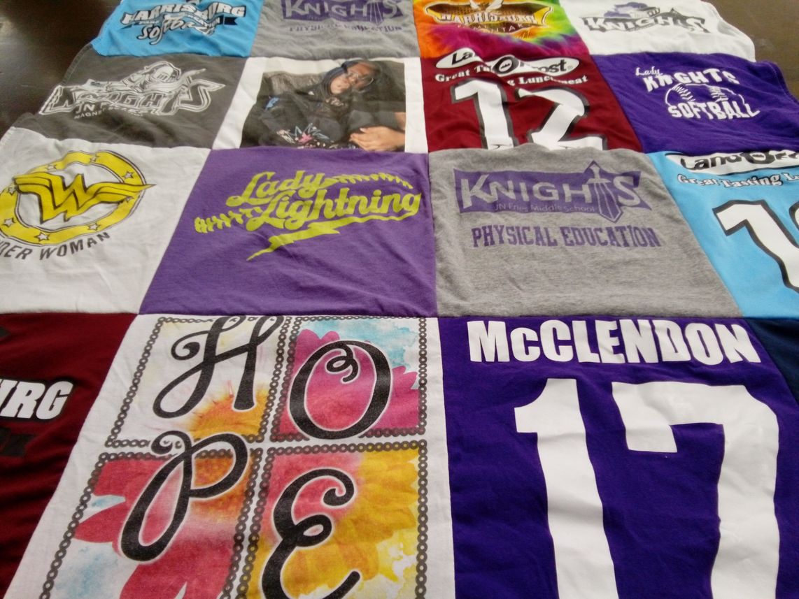 T-shirt quilt featuring lady knights, knights by Aliya from NC