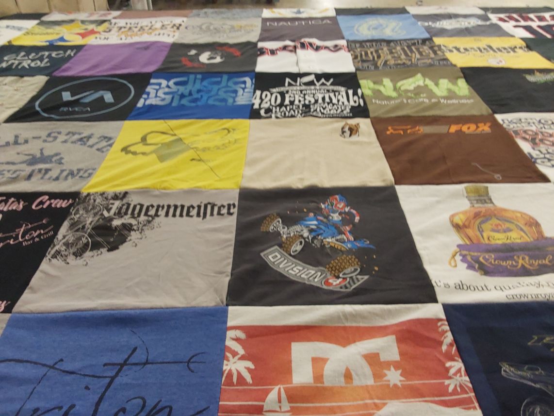 T-shirt quilt with festivals, motor sports themes by Tammy from DE
