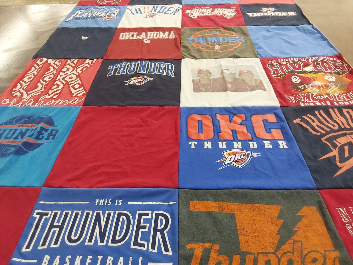 T-shirt quilt featuring oklahoma city thunder by kelly from MI