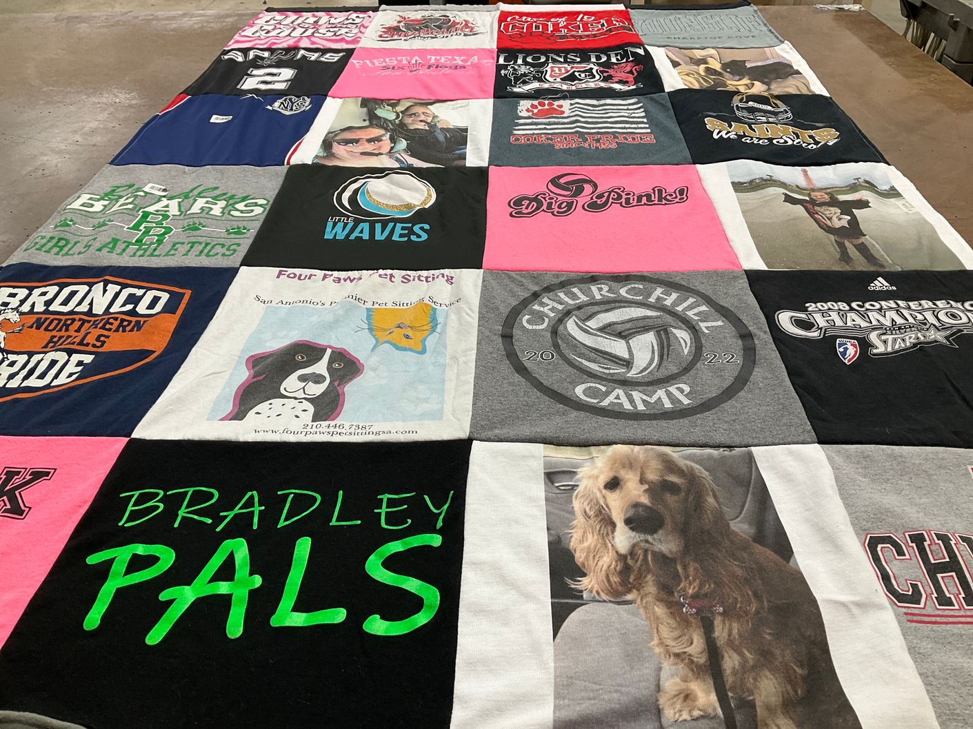 T-shirt quilt featuring bronco northern hills high school by LAUREL from TX