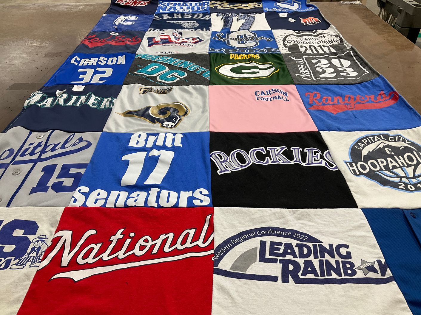 T-shirt quilt featuring carson football team, green bay packers by Billy from NV