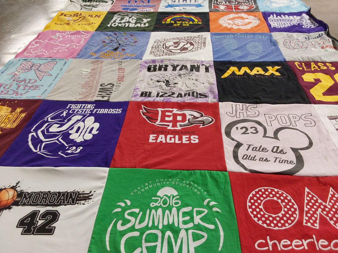 T-shirt quilt from eden prairie high school by Cassie from MN
